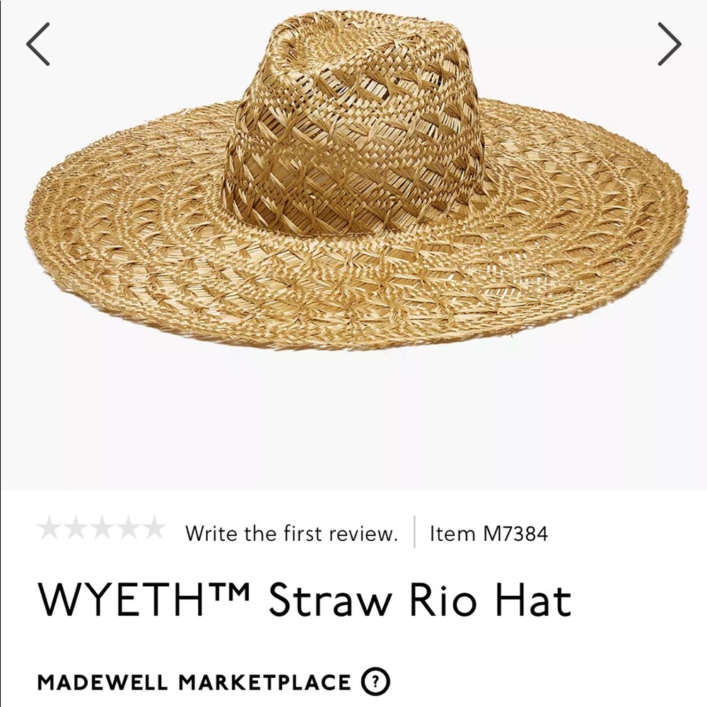 NWT Madewell Wyeth Rio Straw Hat